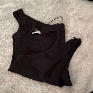 NWOT Zara Cut Out One Shoulder Bodysuit - Black